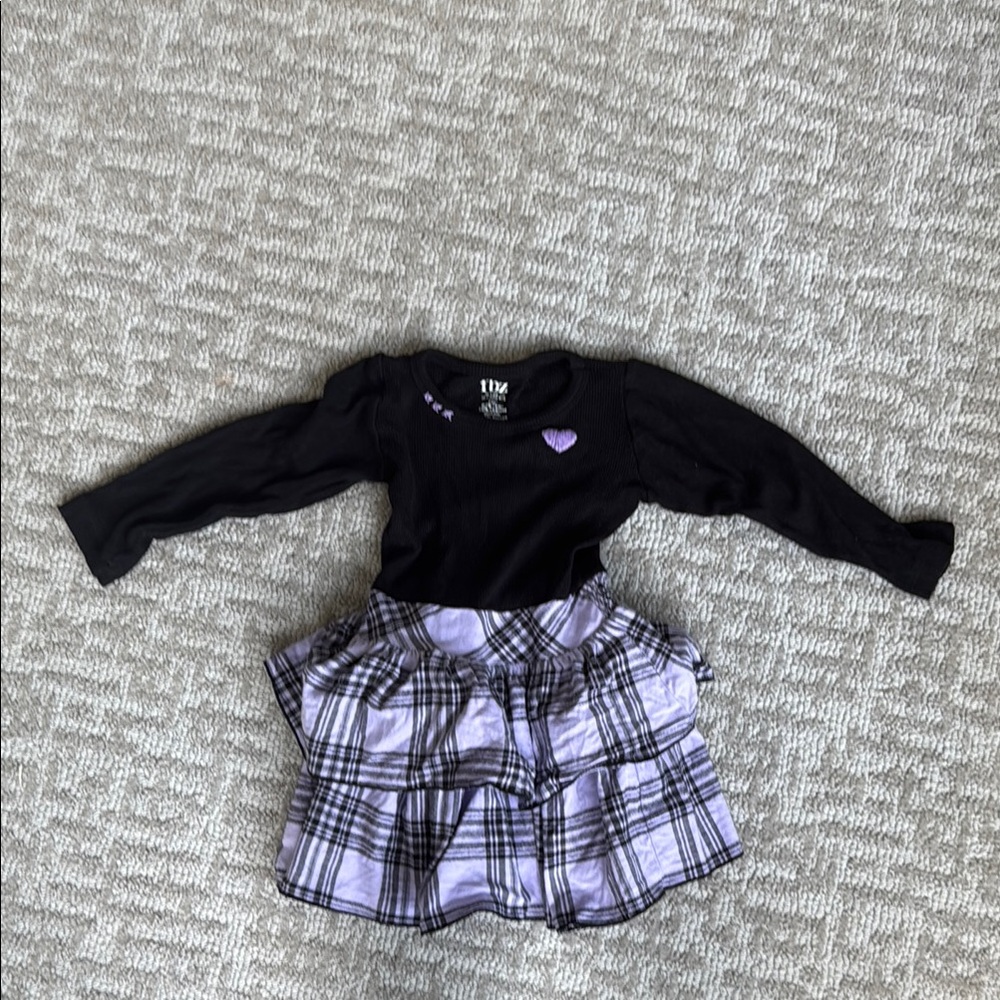 Flowers by Zoe Black and Purple Plaid Dress